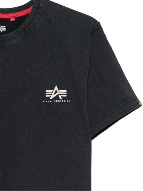 T-shirt uomo Alpha Industries nera con logo stampato Alpha Industries | 26652003